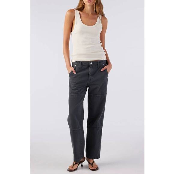 AMO Billie Field Straight Leg Cropped Pant in Pewter 30 - Picture 2 of 7